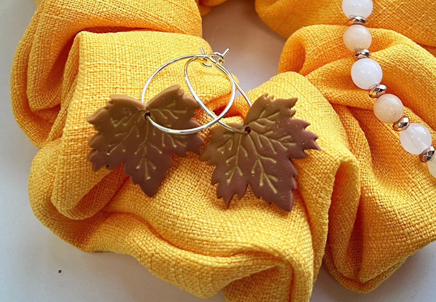 CJ - Maple Leaf Clay Earrings