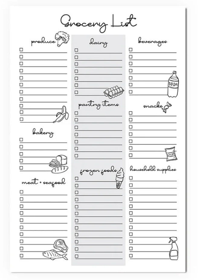 JD - N00030 - Grocery List Note Pad