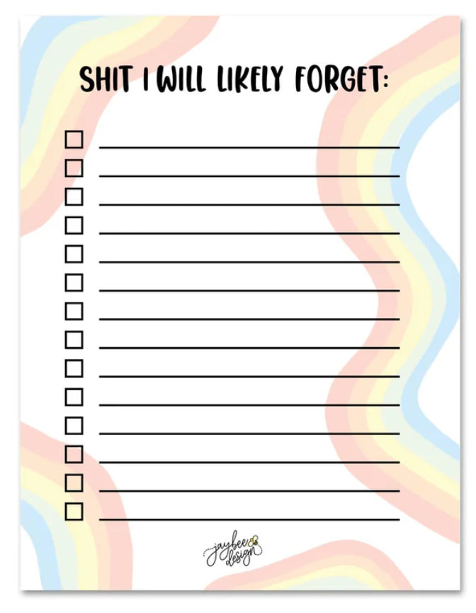 JD-N00046- Shit I Will Likely Forget Notepad