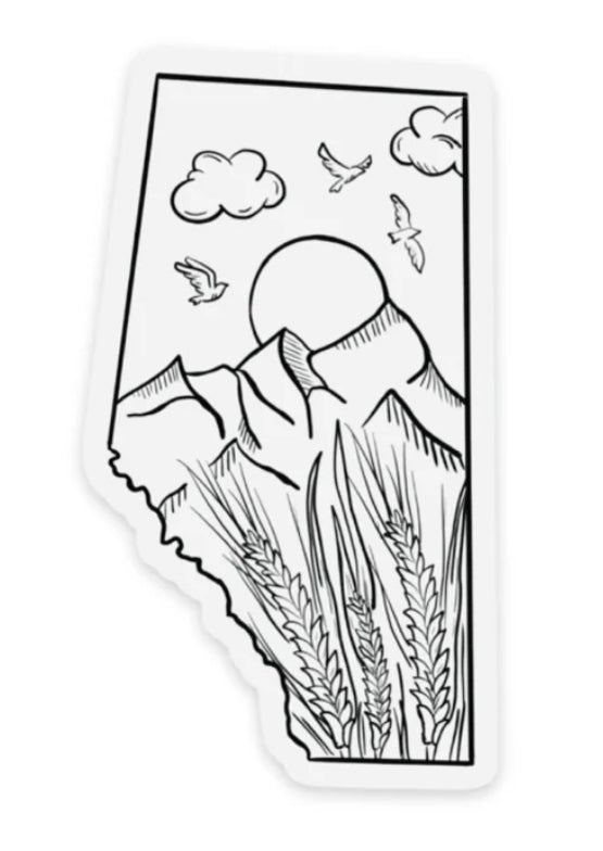 JD-S0023- Alberta Mountain Matte Sticker