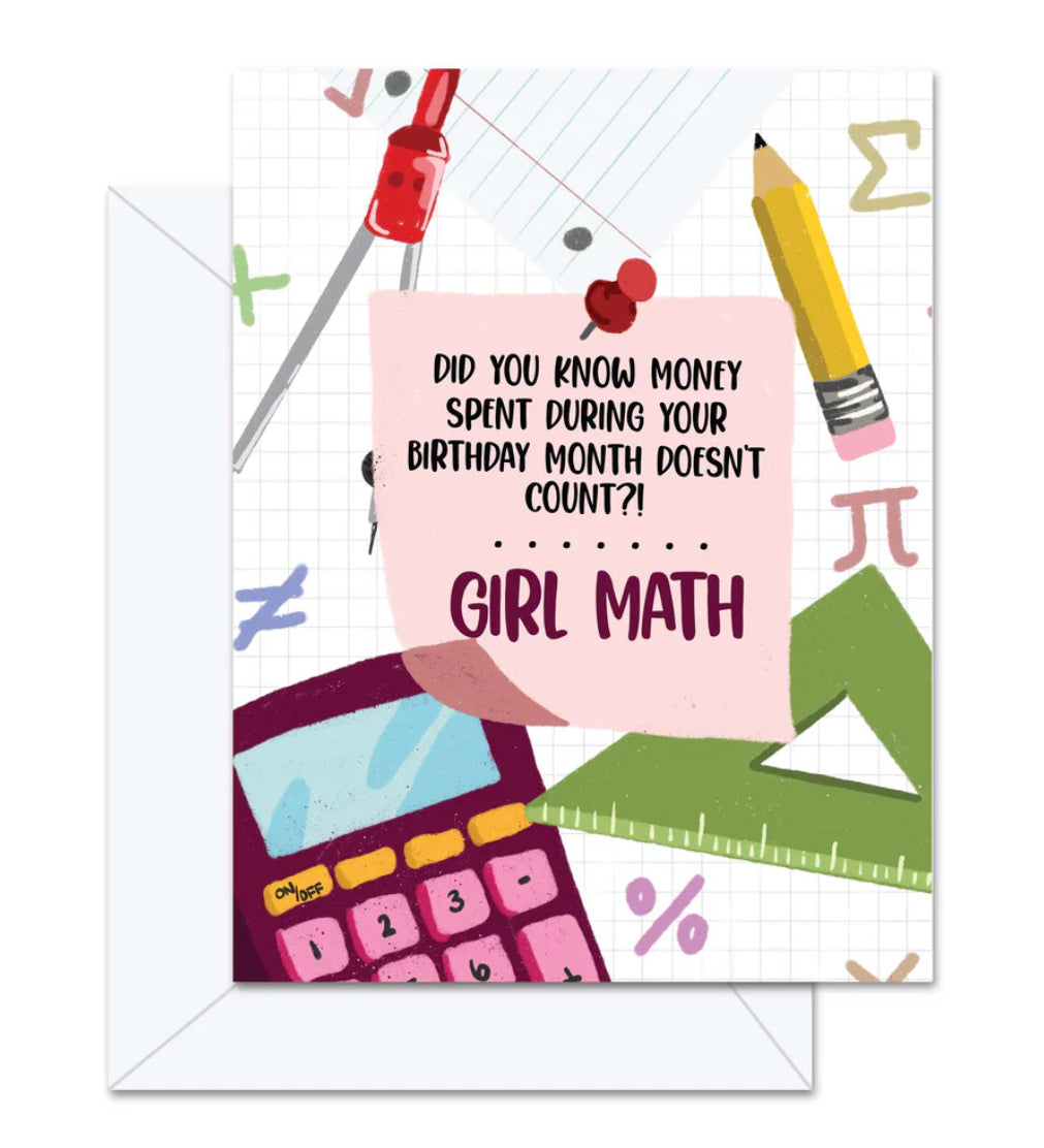 JD-0848- Girl Math Birthday Card