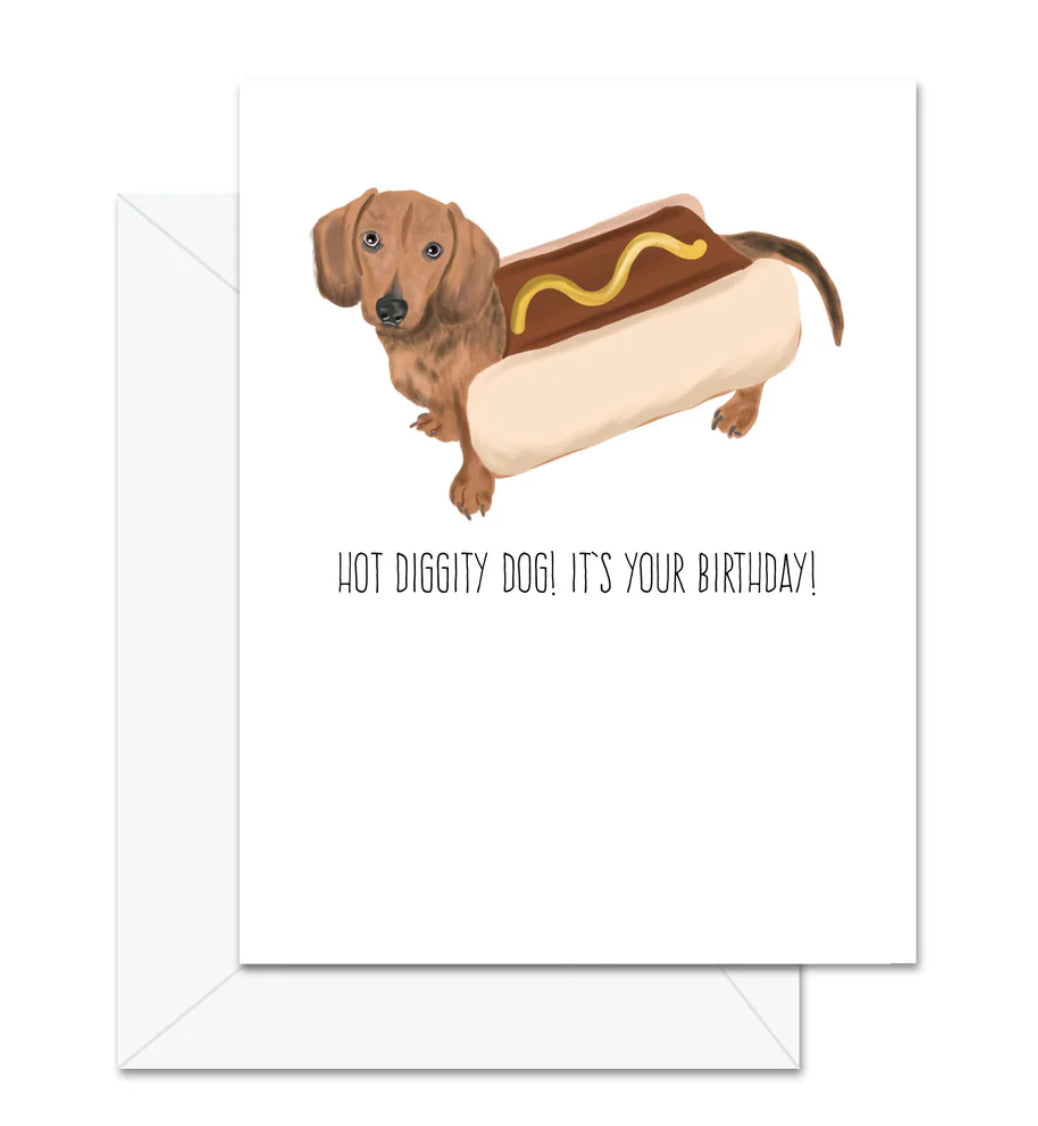 JD-0523- Hot Diggity Dog Birthday Cards
