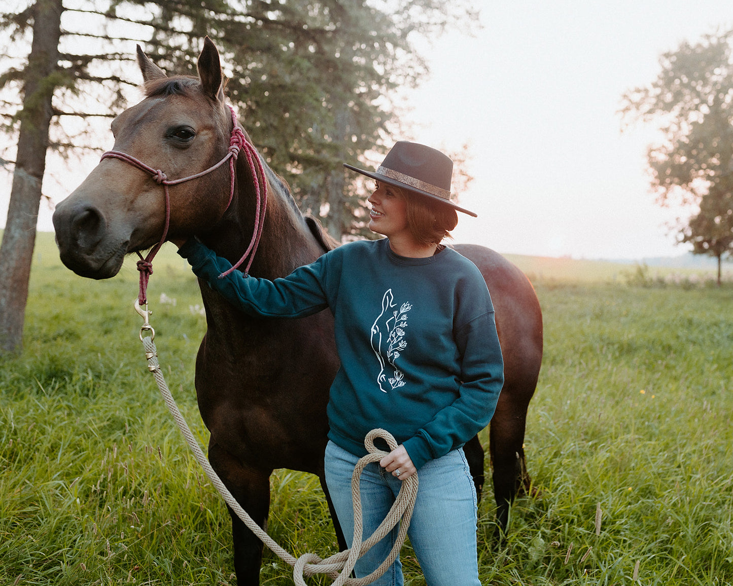 TCK Teal Horse Sweater