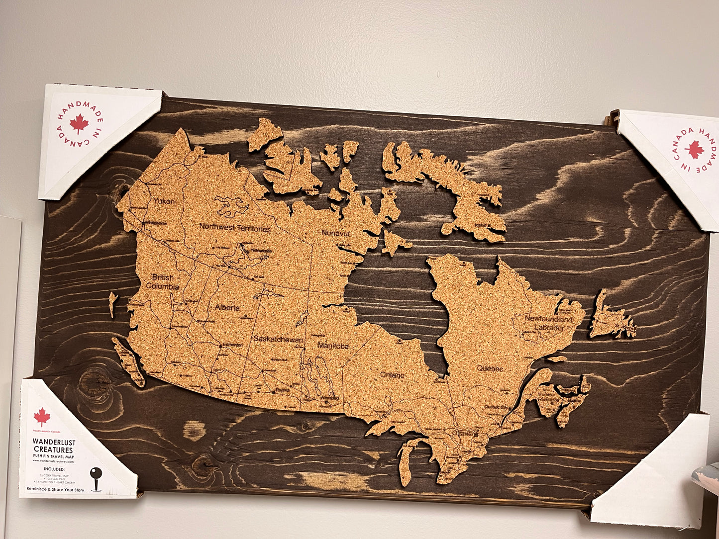 WLC - 14x24” Travel Pin Map - Brown