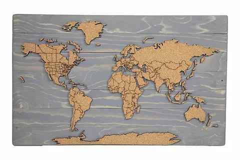 WLC - 14x24” Travel Pin Map - Grey