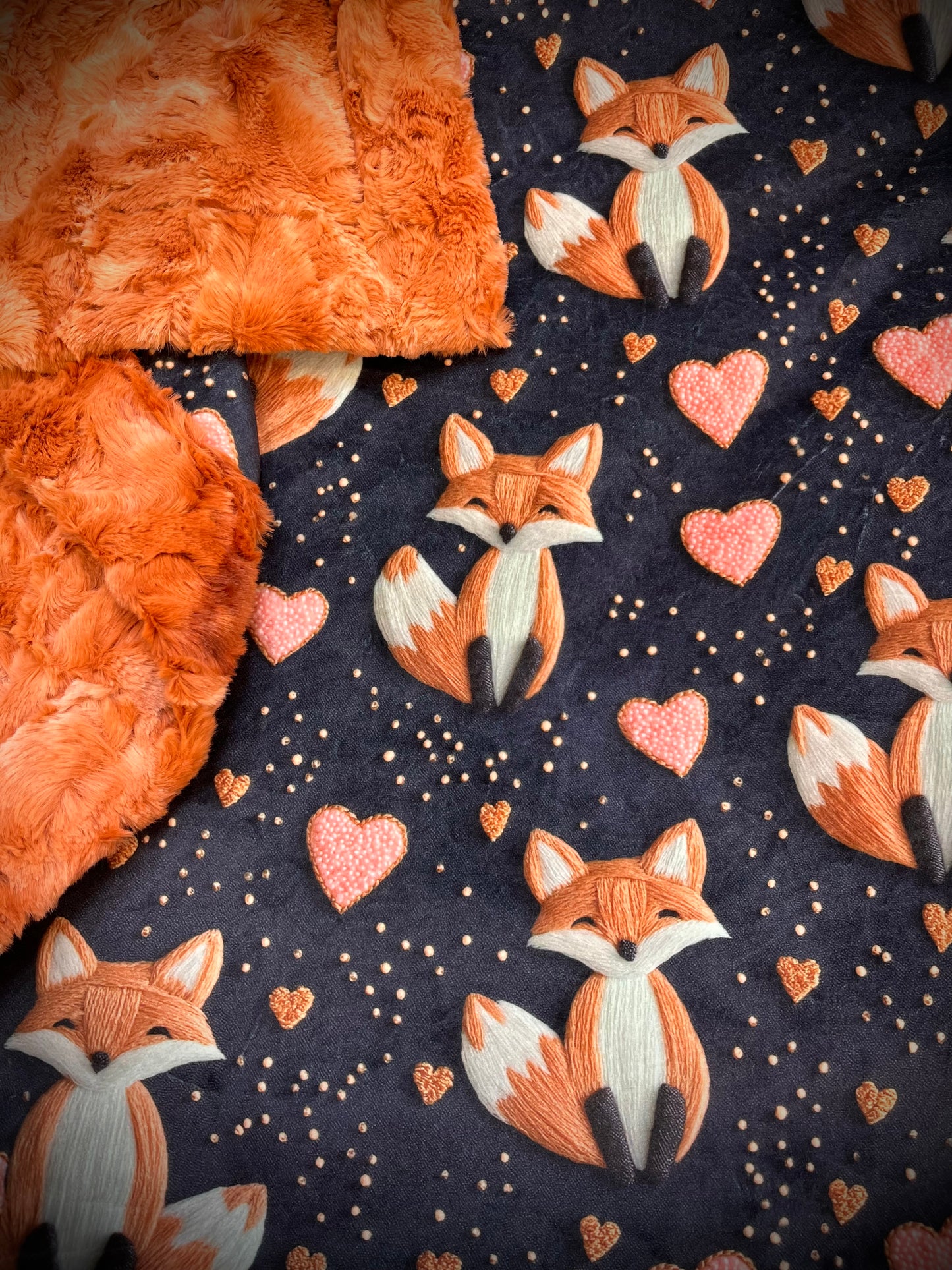OAC - Minky Throw Blanket Foxes