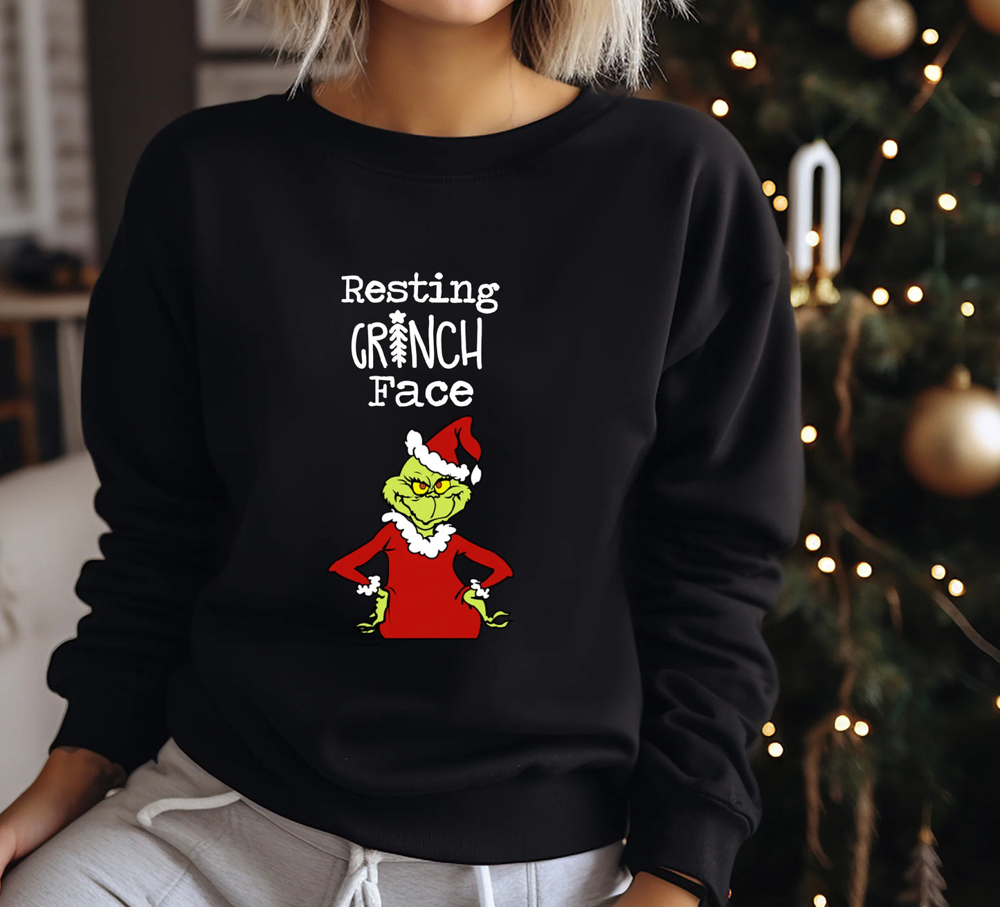 DWG - Resting Grinch Face - Black Small