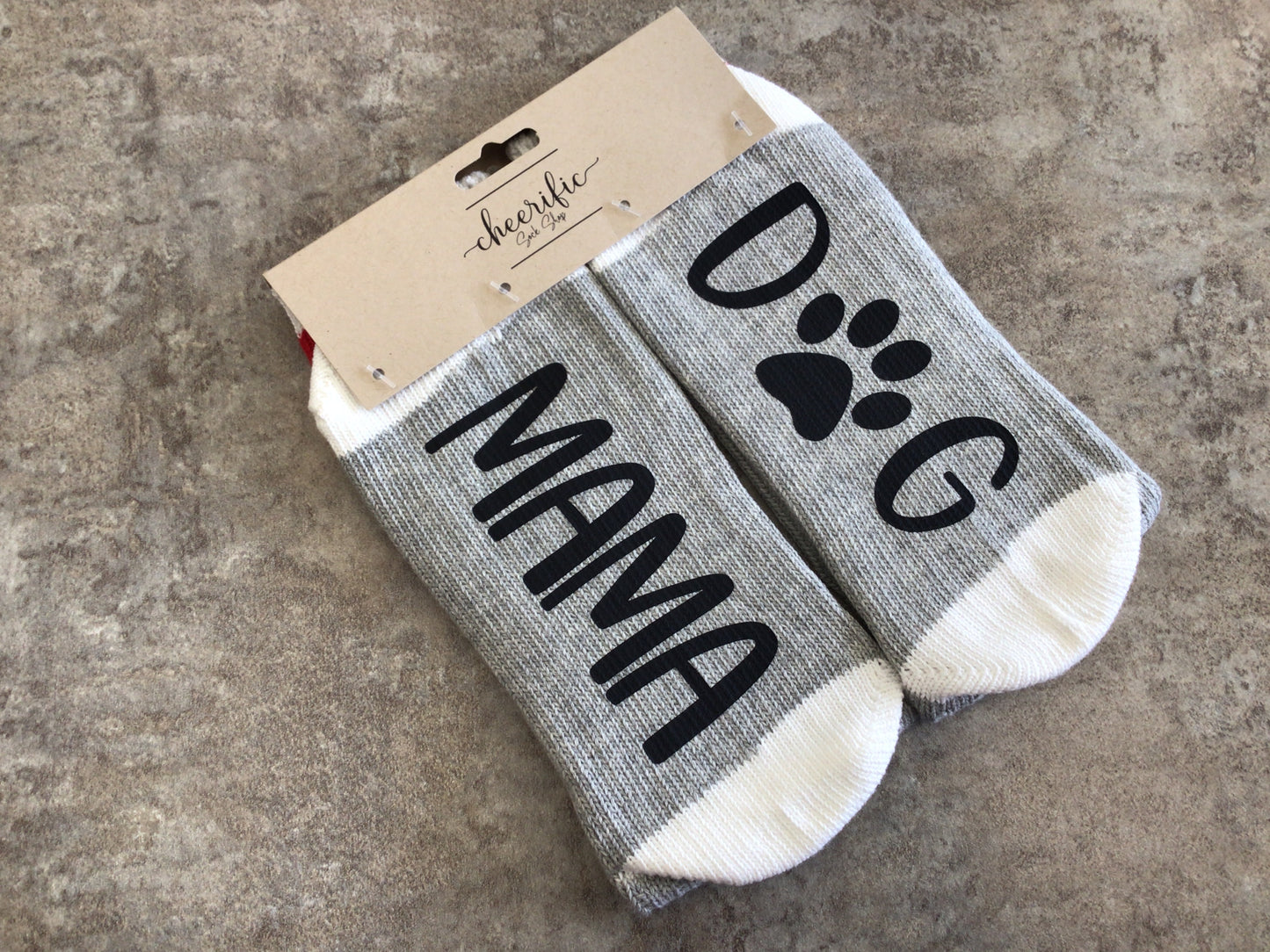 CSS165 “Dog Mama” Socks (Light Grey)