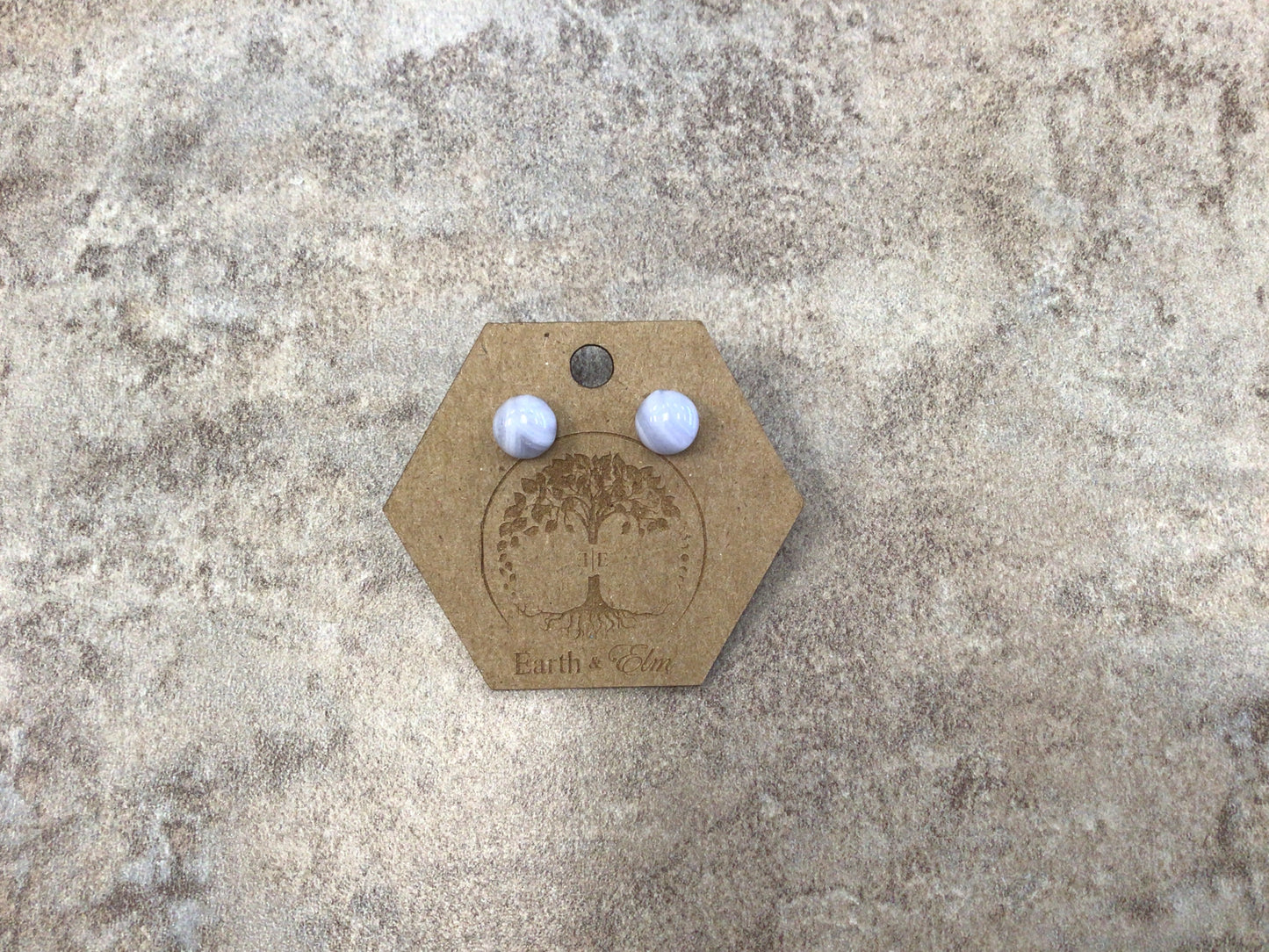 EAE 8mm Blue Lace Agate Earrings