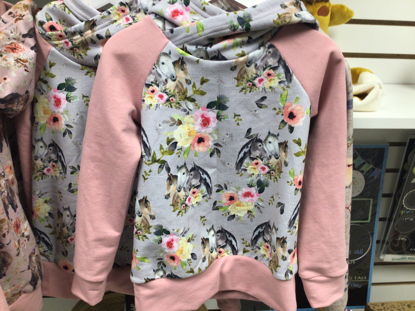 OAC - Girls Floral Horse Hoodie - Size 4