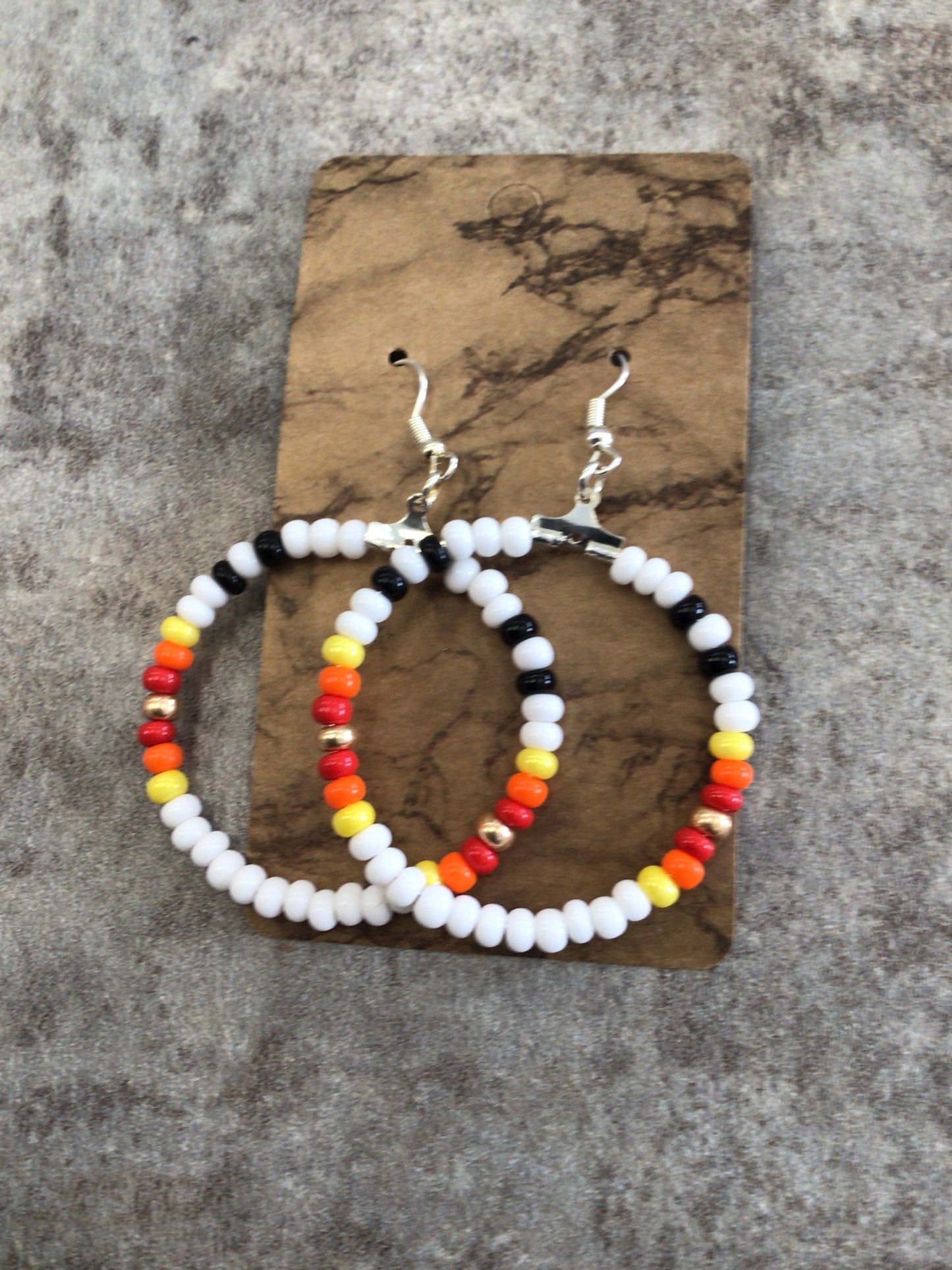 KH Navajo Earrings - white/black/red/yellow/orange