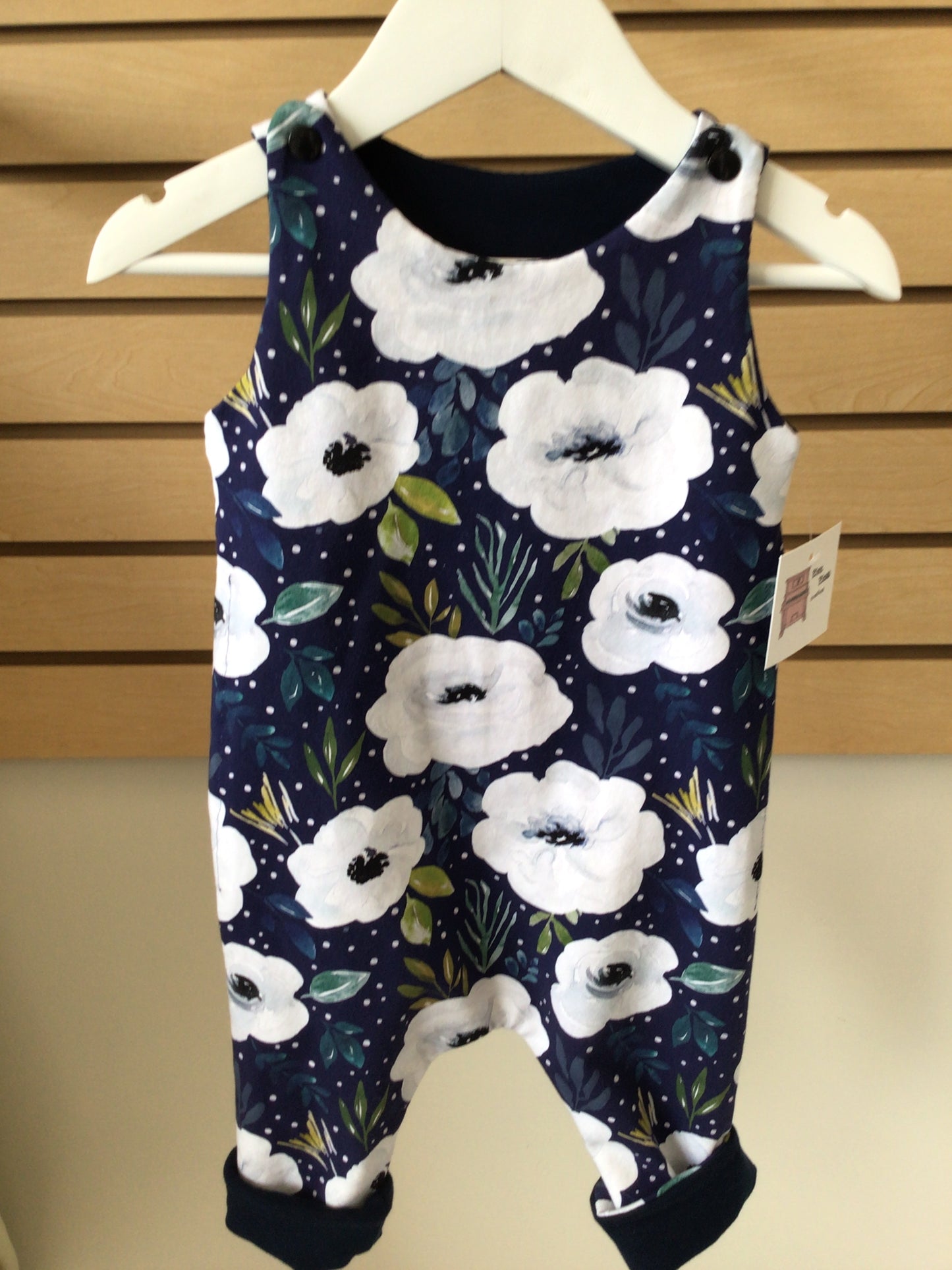 PPC - Grow With Me Romper Navy Floral (3-12 months)