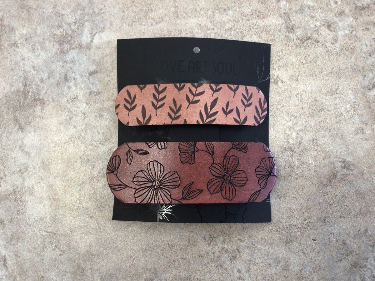 LAS - 04 Leather Barettes Set of 2