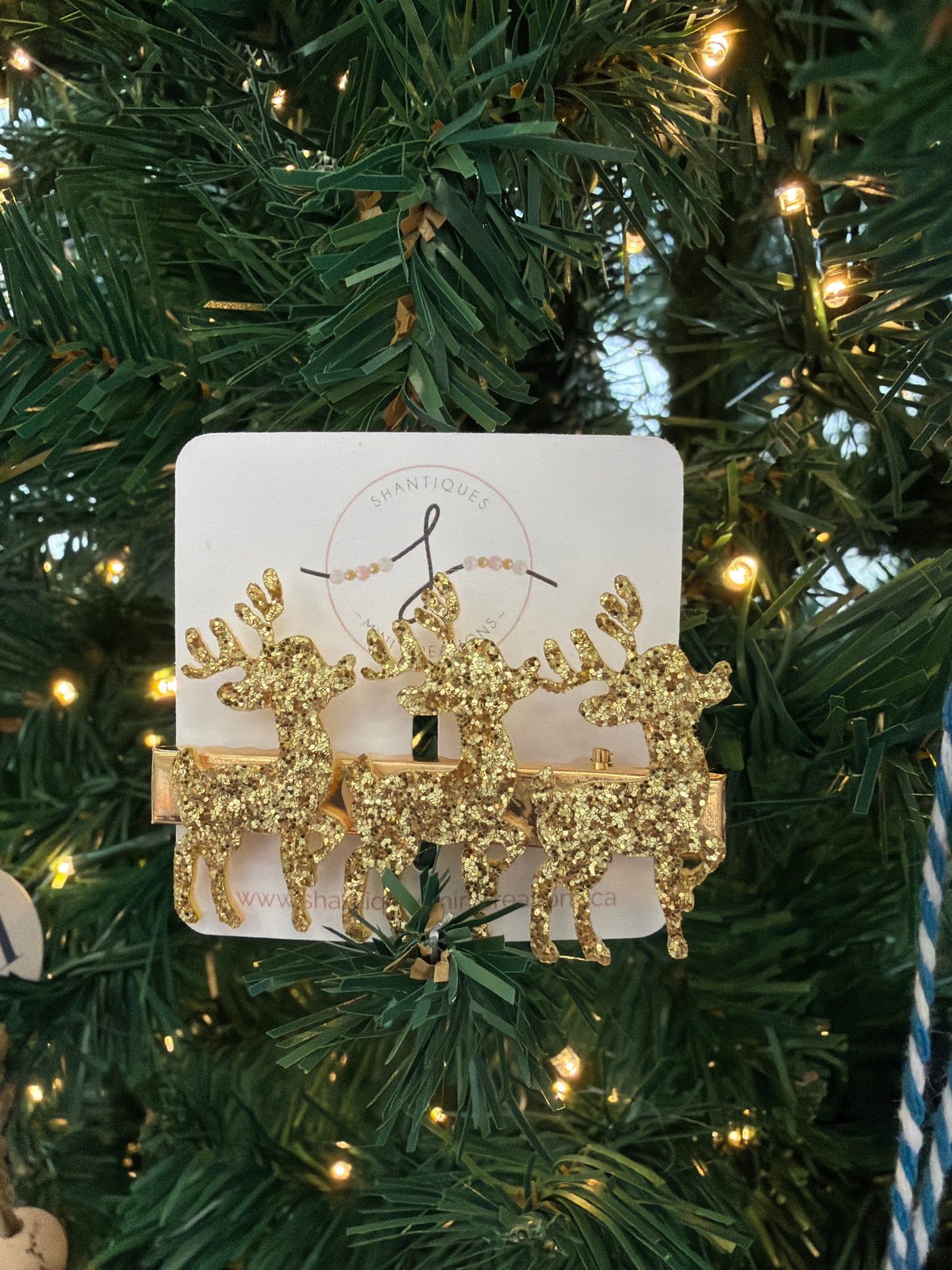 SMC - Gold Reindeer Hair Clip