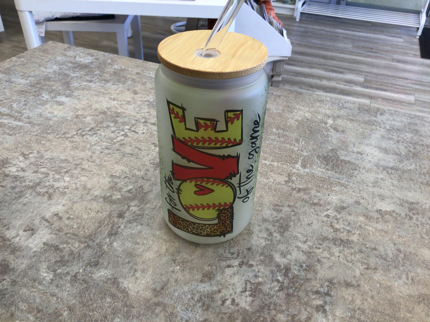 TCK - Glass Can Tumbler Baseball