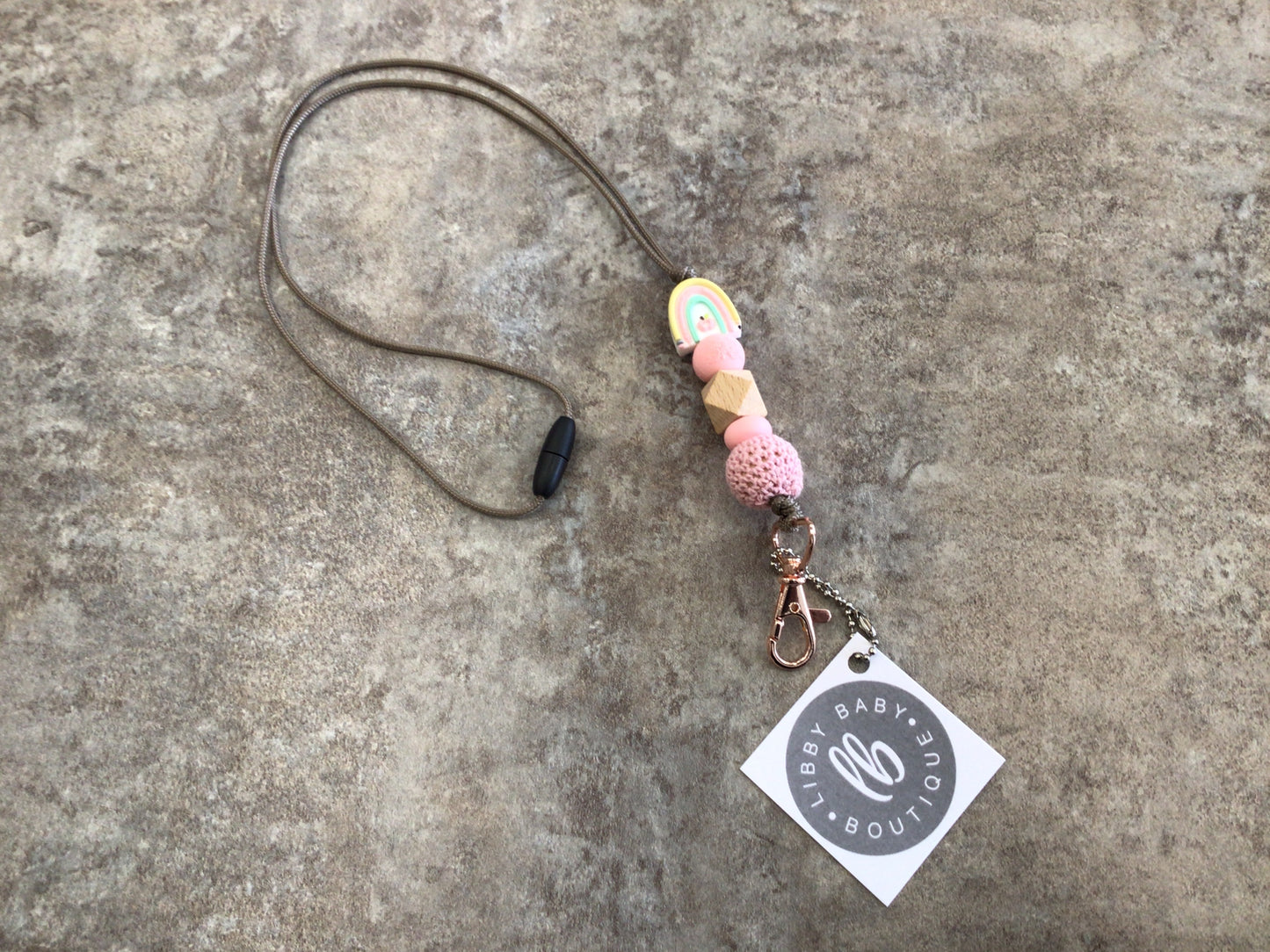 LBB - 24 Pink Rainbow Lanyard