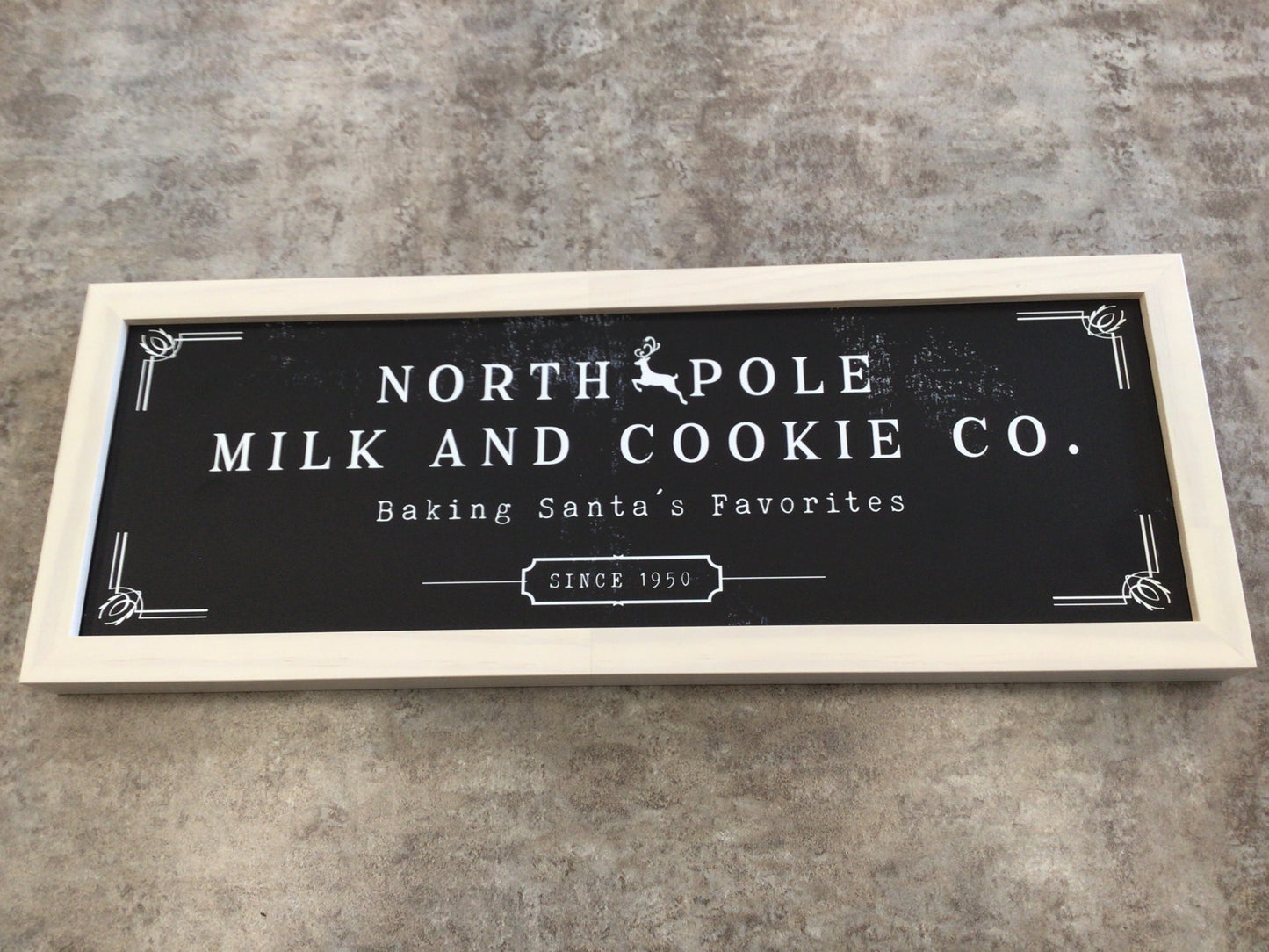 WHD North Pole Milk & Cookies 6x18” Sign