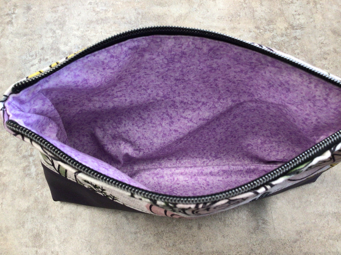 SWE-61 Purple/Floral Large Pouch