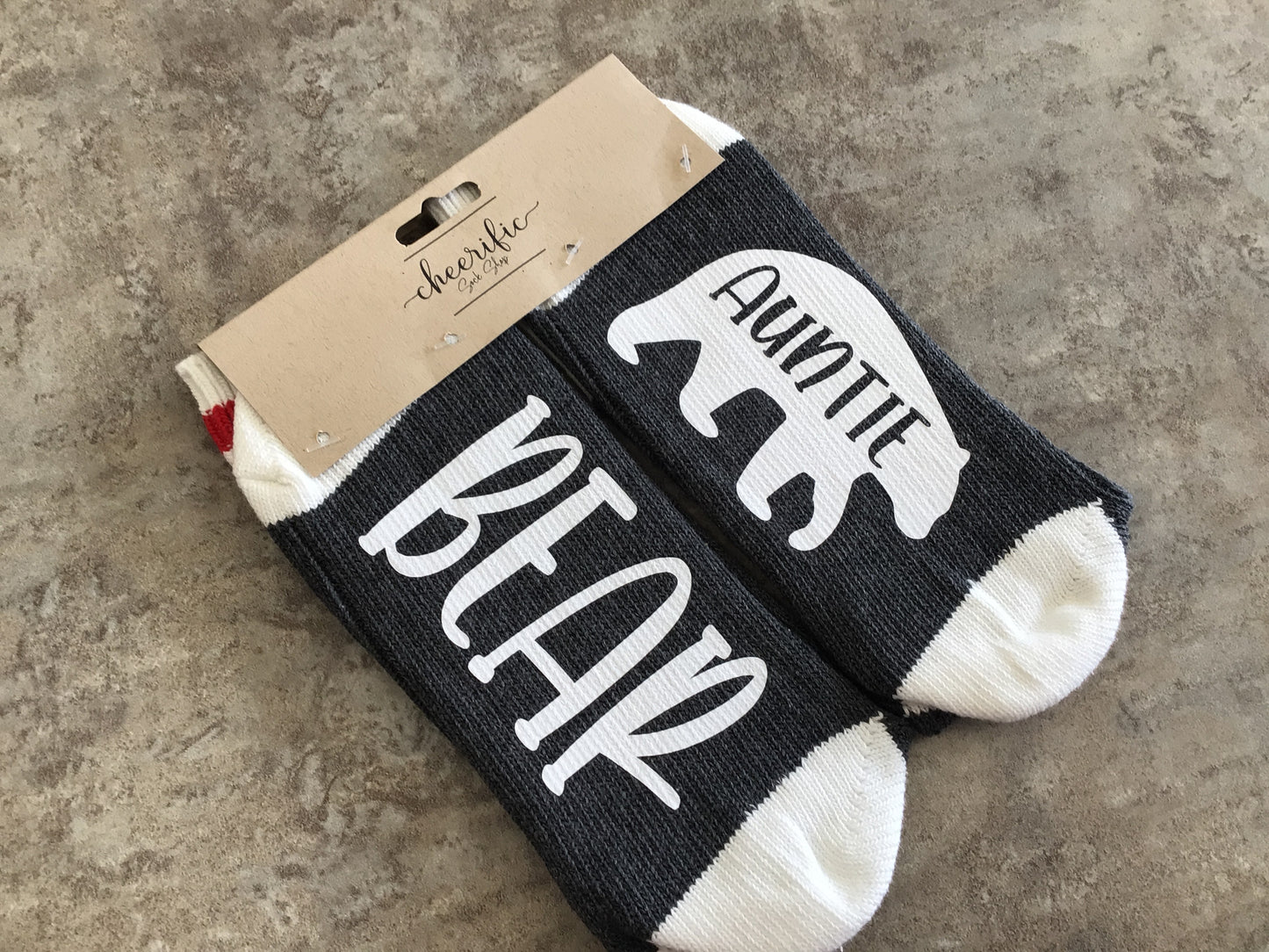 CSS118 “Auntie Bear” Socks (Dark Grey)