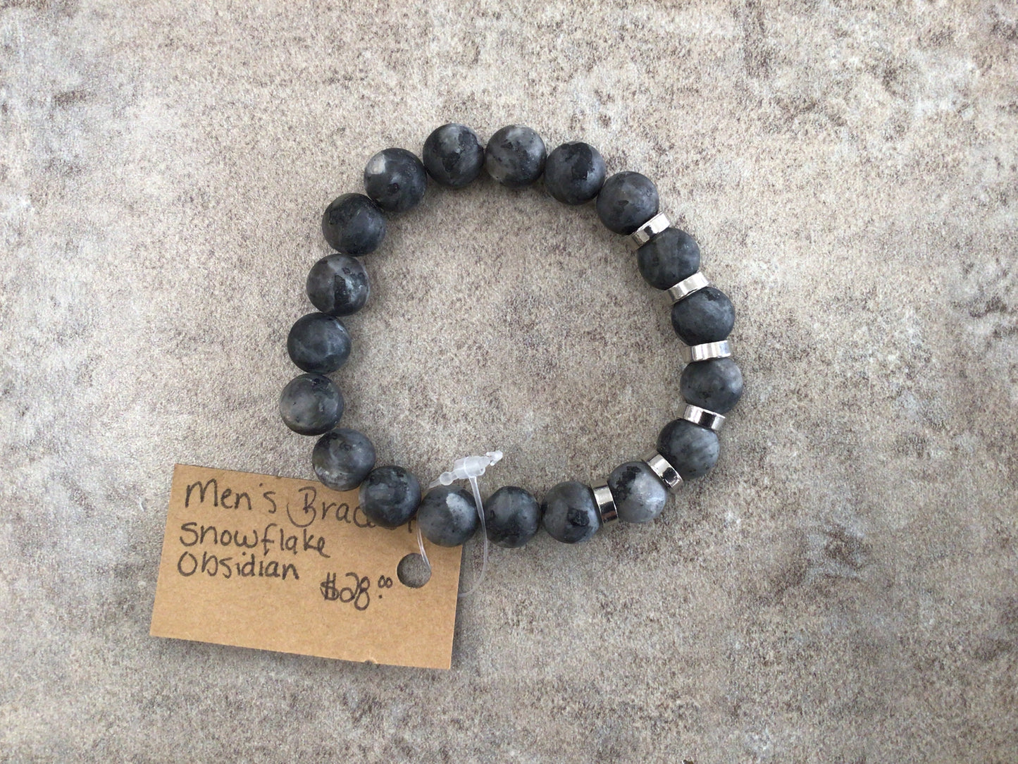 KH-Snowflake Obsidian Men’s Bracelet