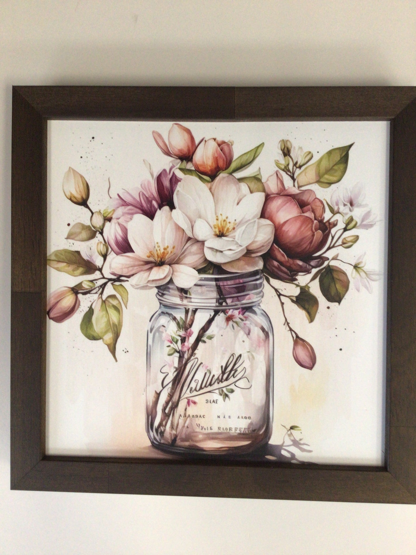 WHD - Mason Jar Flowers - 8X8” sign