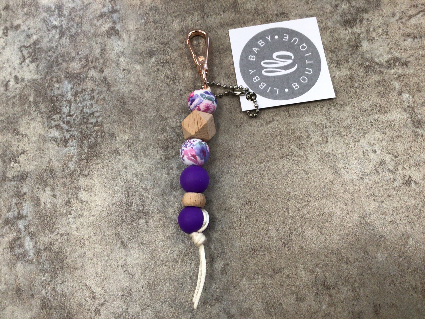 LBB - 23 Purple Bead Keychain