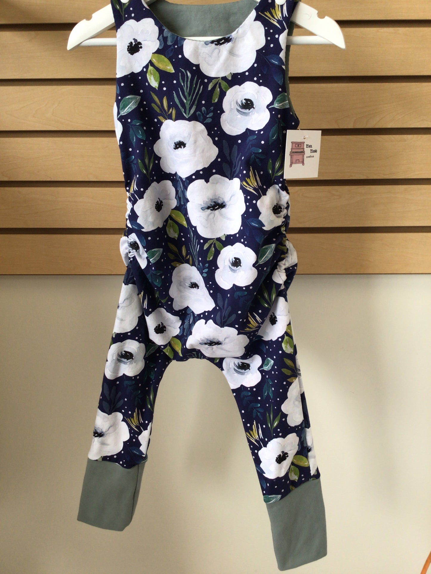 PPC - Grow With Me Romper Navy Floral (1-3 yrs)