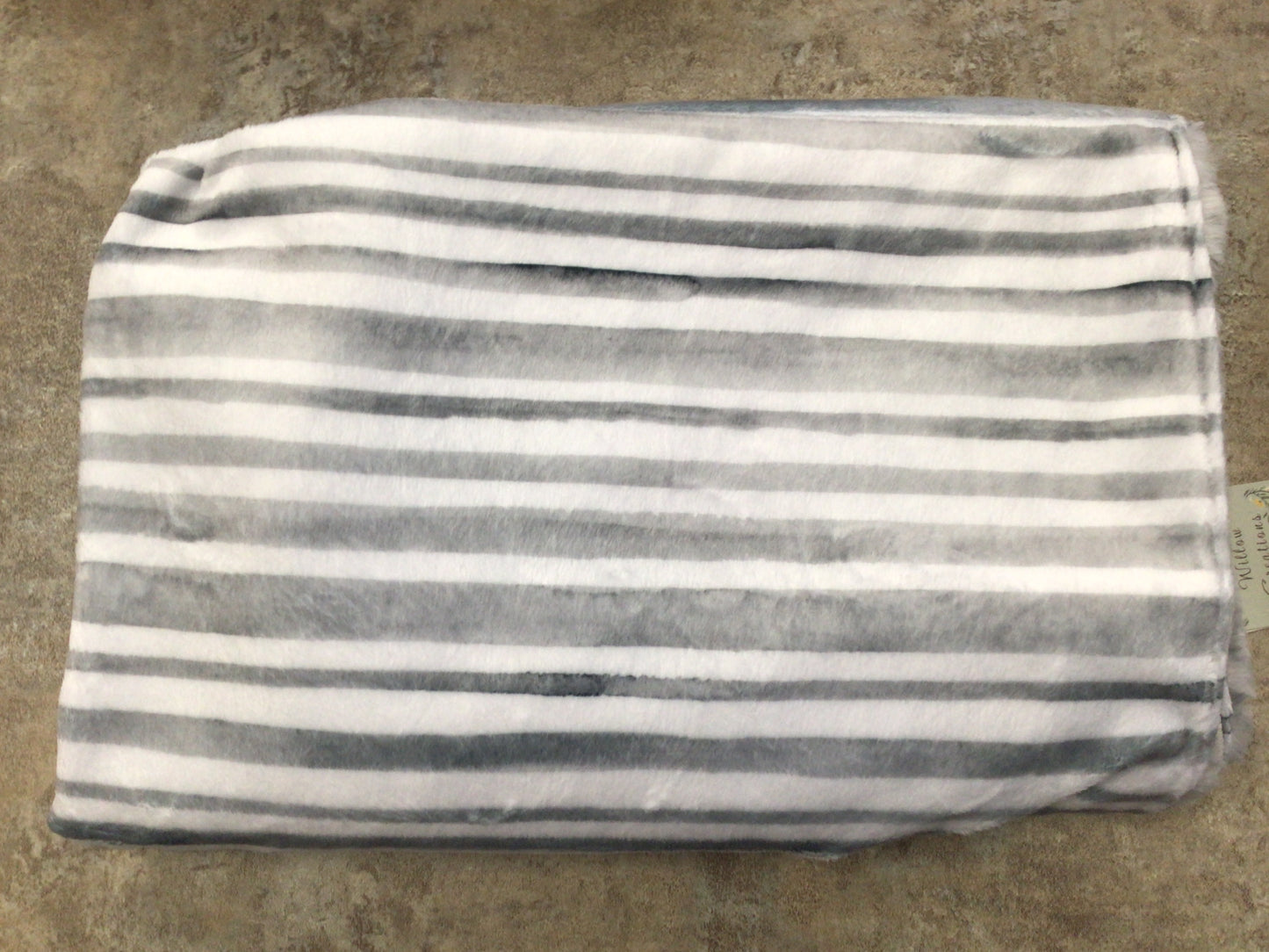 WWC-01 Minky baby blanket gray striped