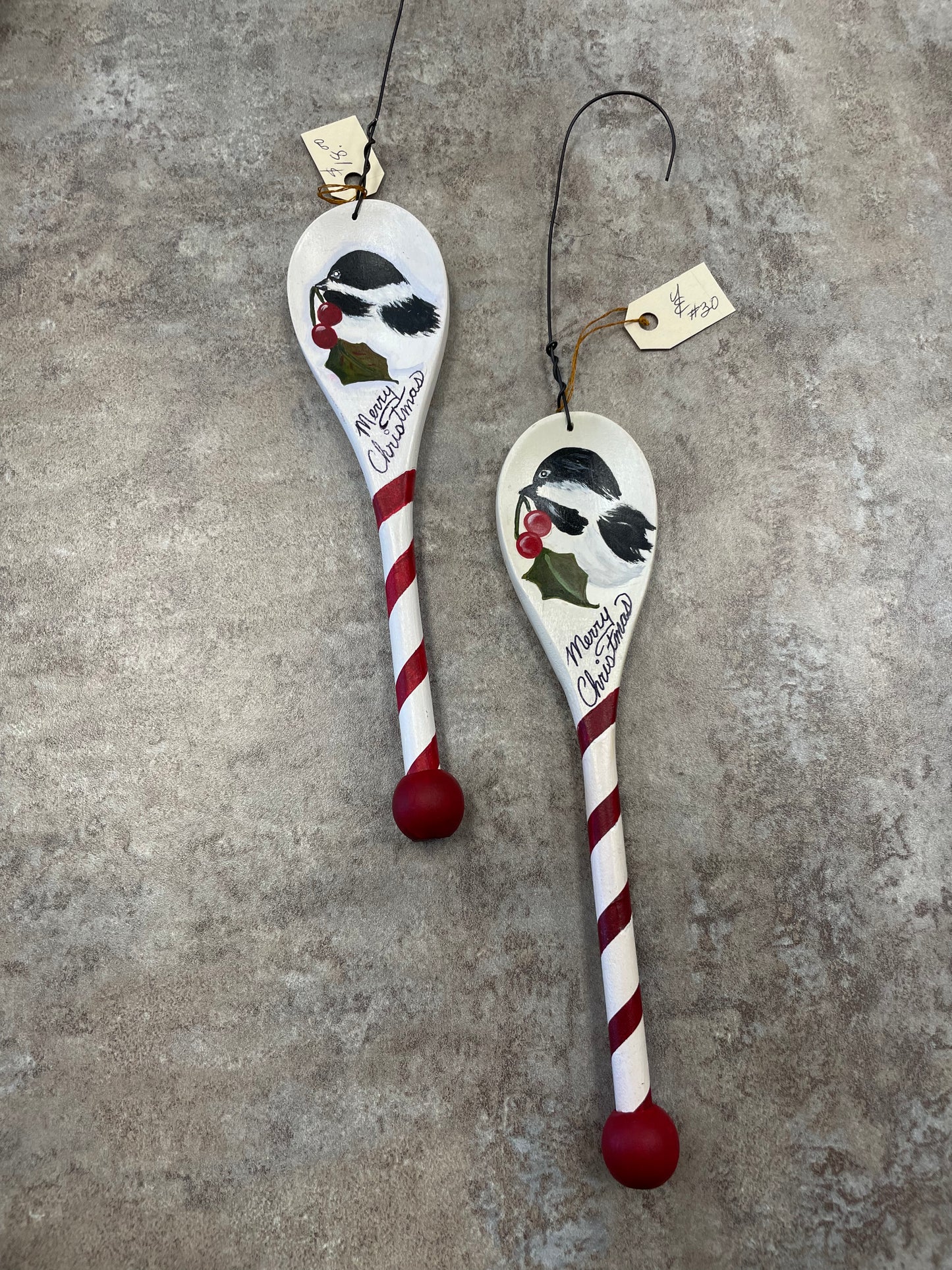 YE-08 Chickadee Wooden Spoon Ornament