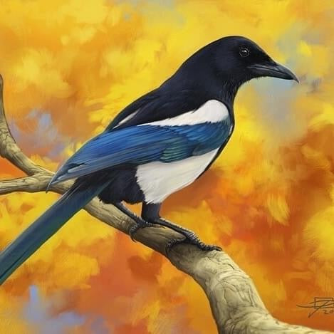 JP-10 Matted Print - Autumn Magpie