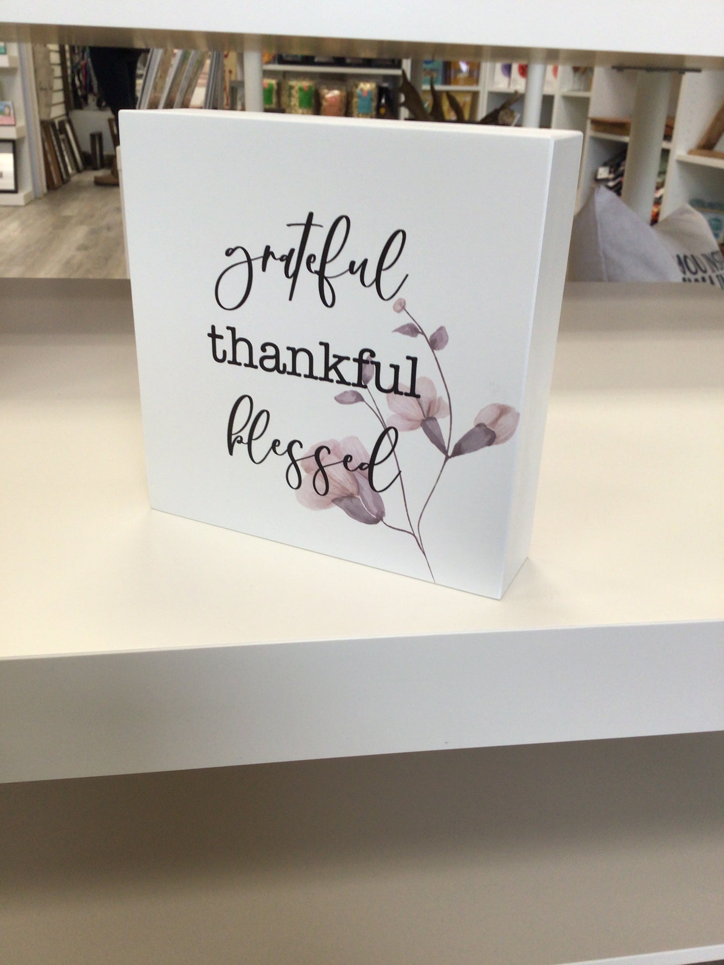 WHD- Double Sided Gather/Grateful Thankful Blessed Mini Sign