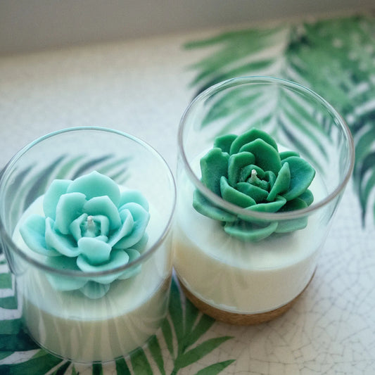 ZOE - Succulent Soy Blend Candle - Green/Linen