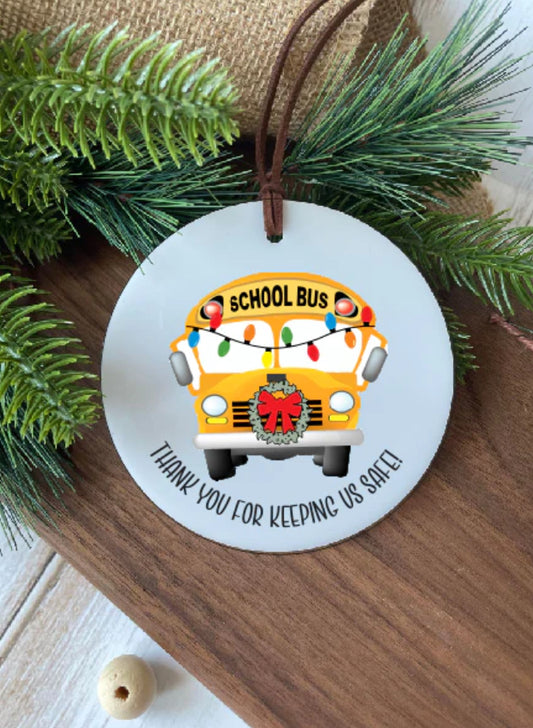 WHD School Bus Christmas Ornament