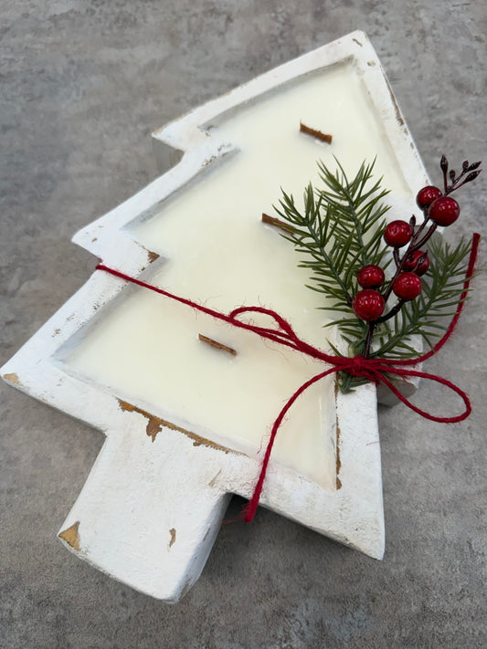 FM - Tree Dough Bowl Candle - Spiced Cranberry
