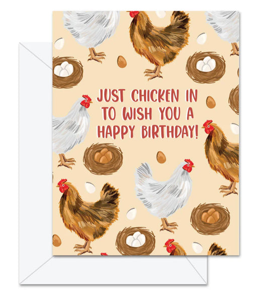 JD-0804- Just Chicken In To Wish You a Happy Birthday Cards