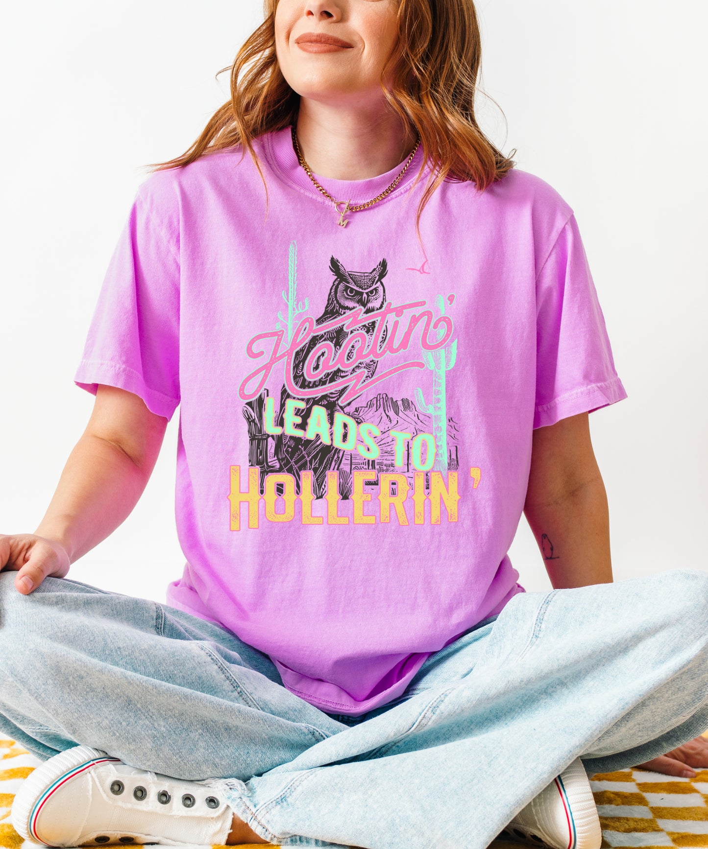 IND-HLH-T Hootin leads to hollerin tee