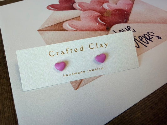 CJ - Mini Pink heart Studs