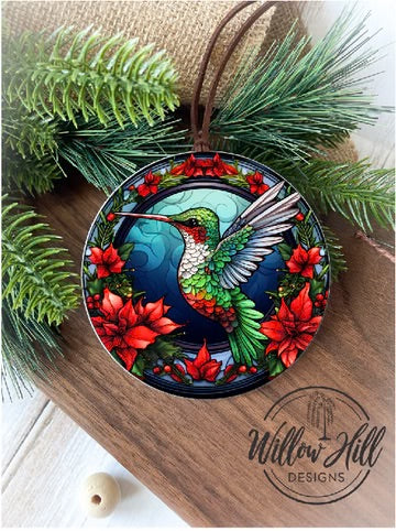 WHD Hummingbird Ornament (Stained Glass Style)