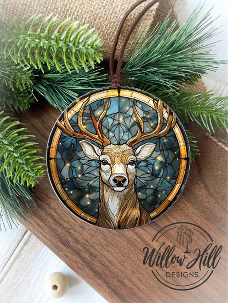 WHD Buck Ornament (Stained Glass Style)