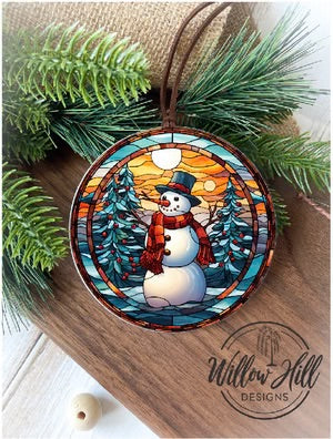 WHD Snowman Ornament (Stained Glass Style)