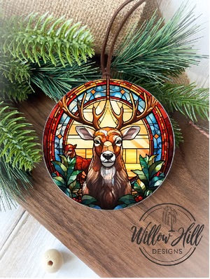 WHD Buck Ornament (Stained Glass Style)