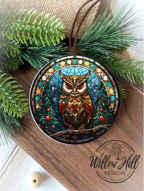 WHD Owl Ornament (Stained Glass Style)