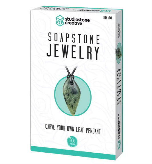 DIY - Soapstone Carving Kit - Leaf Pendant