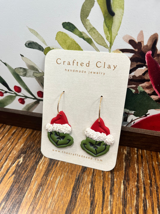 CJ - Grinch Gold Hoop Earrings