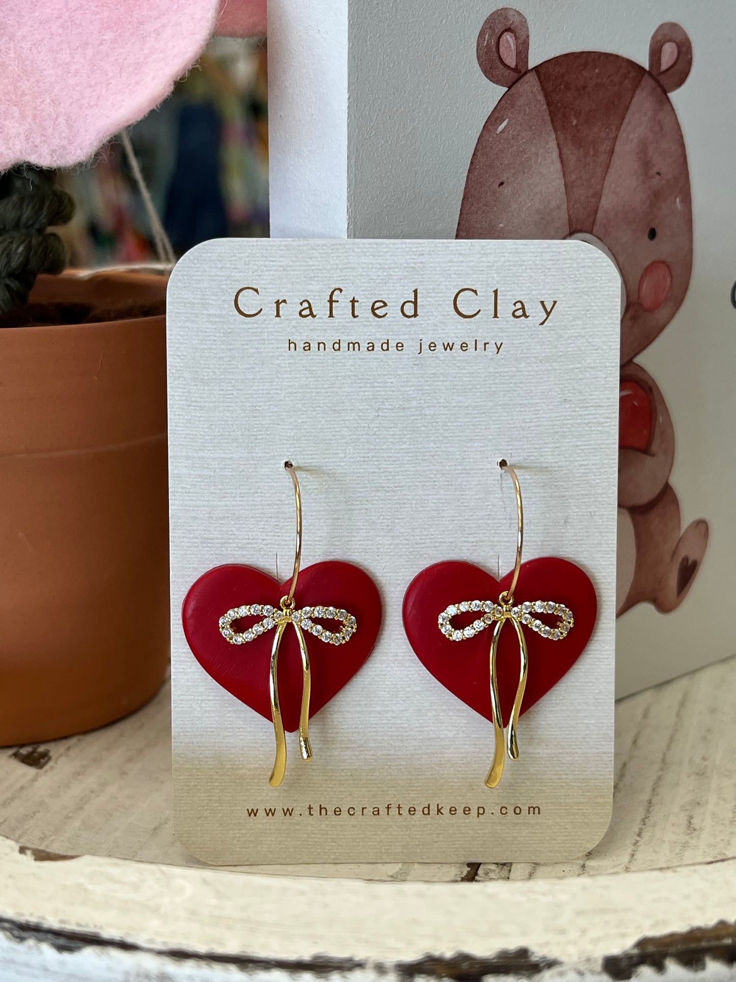 CJ - Bow Heart Dangle