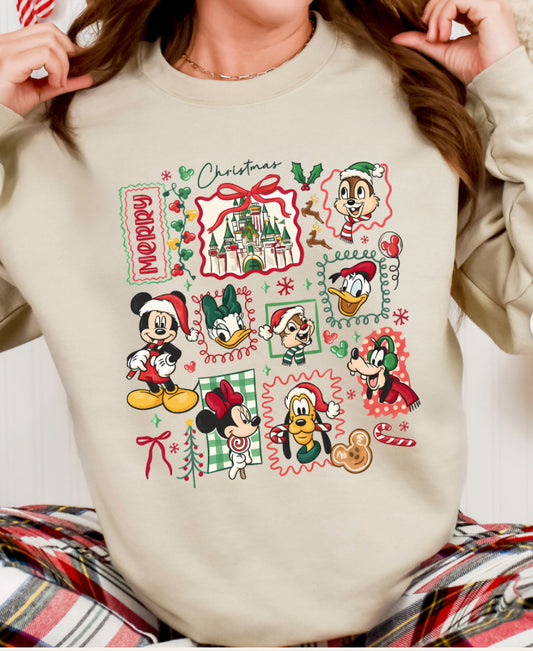 IND-MMF-C Merry Mickey & Friends Crewneck