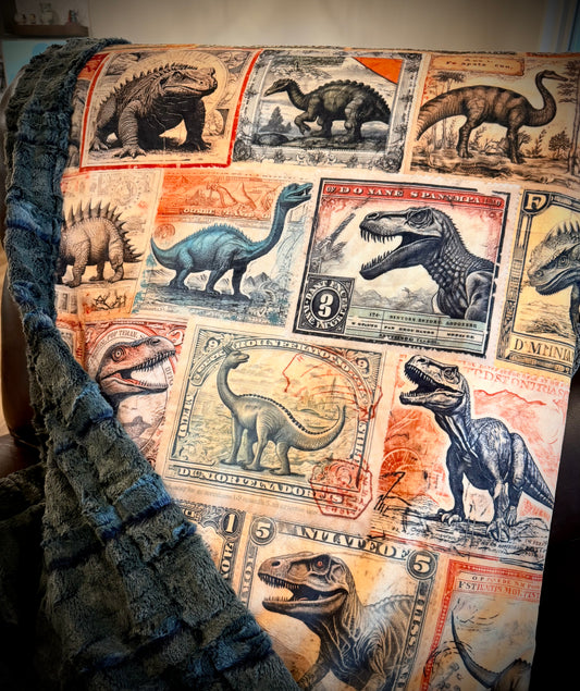 OAC - Dino Stamp Throw Blanket