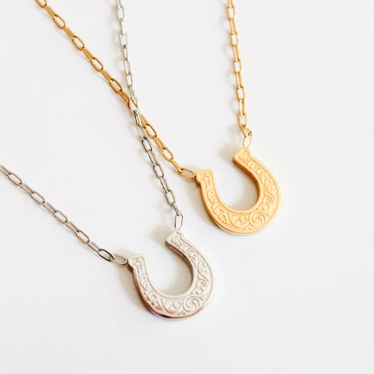 ST - Cheyenne Scroll Horseshoe Pendant Necklace