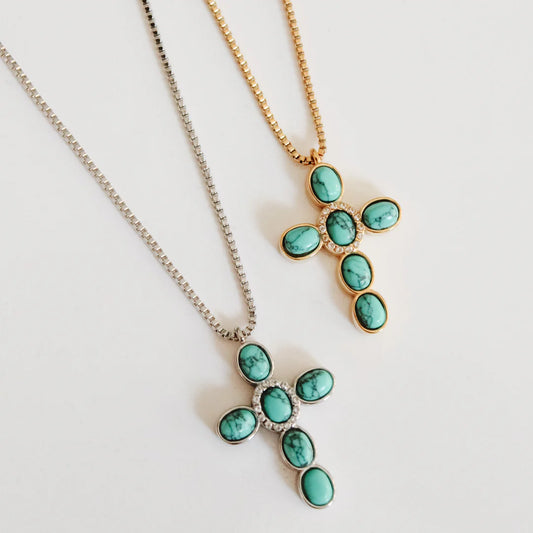 ST - Choosin' Texas Turquoise Cross Necklace