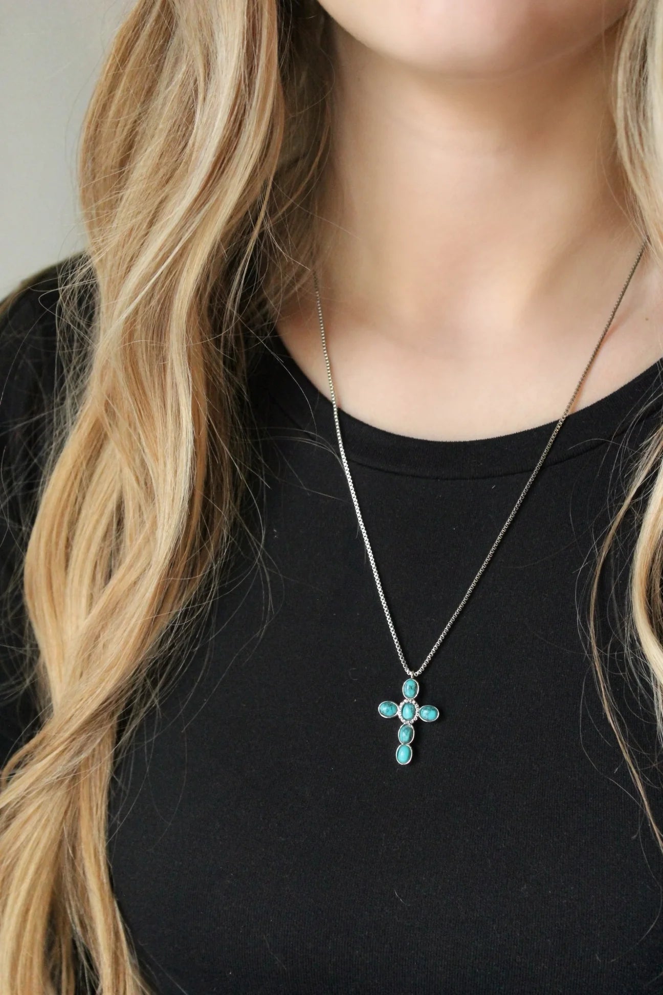 ST - Choosin' Texas Turquoise Cross Necklace